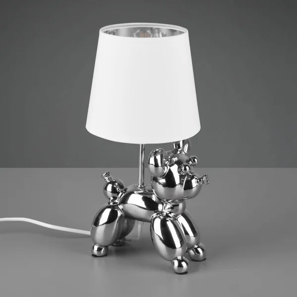LAMPADA DA TAVOLO LUCKY CERAMICA ARGENTO E14