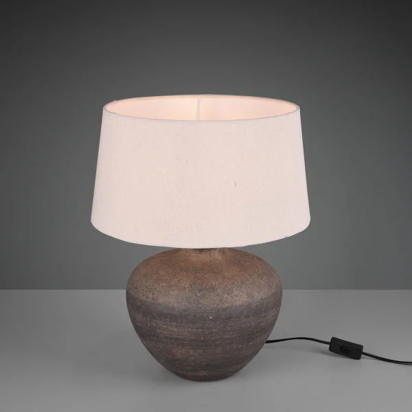 LAMPADA DA TAVOLO ASHANTI CERAMICA MARRONE E27