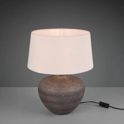 LAMPADA DA TAVOLO ASHANTI CERAMICA MARRONE E27
