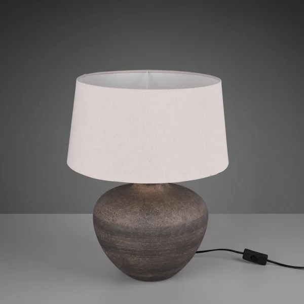 LAMPADA DA TAVOLO ASHANTI CERAMICA MARRONE E27
