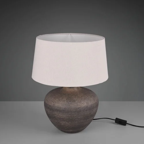 LAMPADA DA TAVOLO ASHANTI CERAMICA MARRONE E27