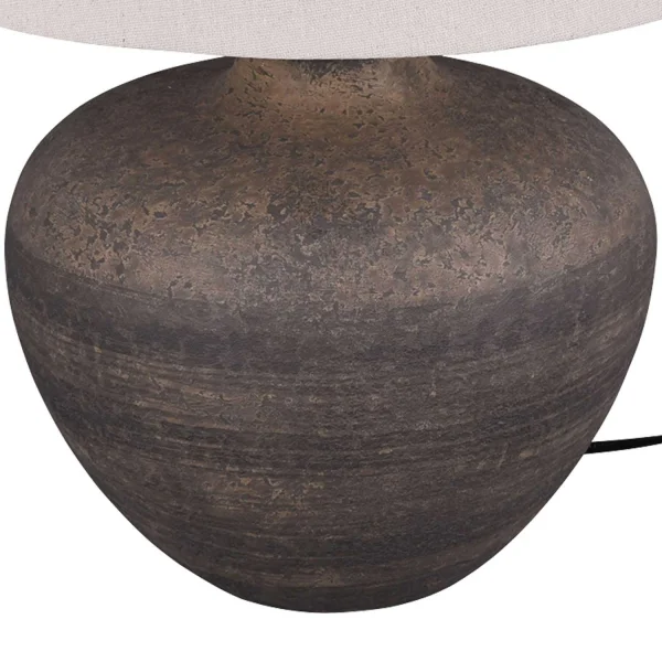 LAMPADA DA TAVOLO ASHANTI CERAMICA MARRONE E27