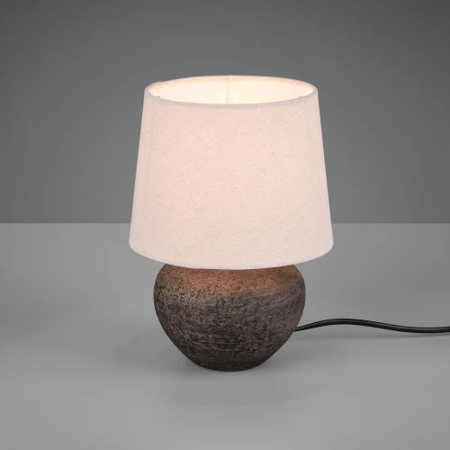 LAMPADA DA TAVOLO ASHANTI CERAMICA MARRONE E14
