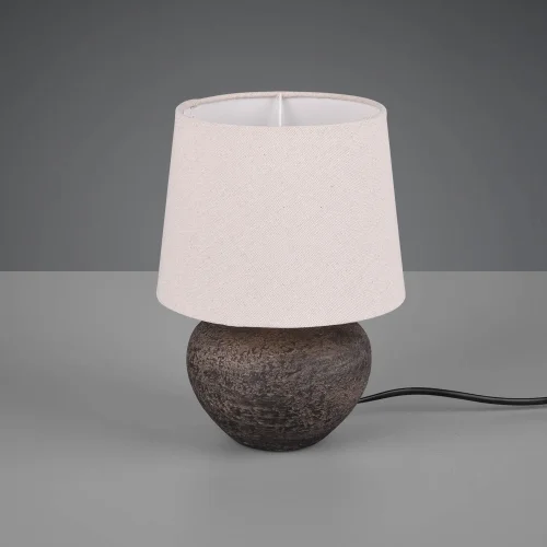 LAMPADA DA TAVOLO ASHANTI CERAMICA MARRONE E14
