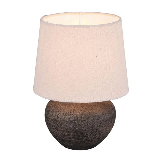 LAMPADA DA TAVOLO ASHANTI CERAMICA MARRONE E14