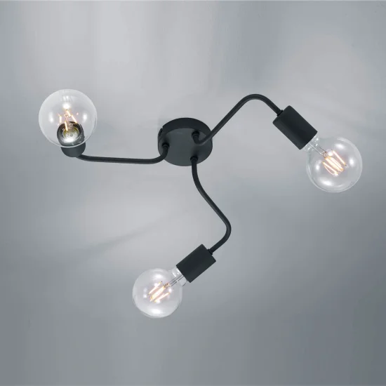 PLAFÓN 3 LUCES GLADSTONE NEGRO 2