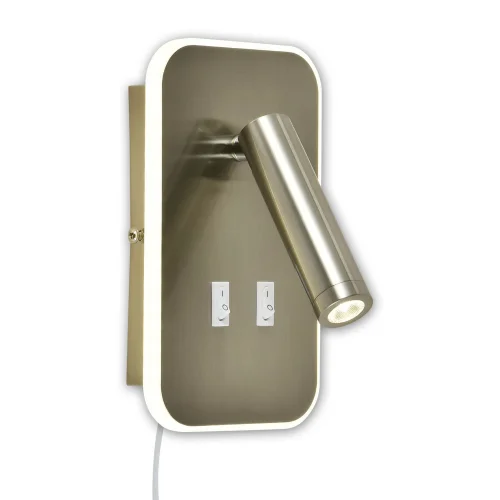 LAMPADA DA PARETE LED 10W +1W 4000K NICHEL QUADRATO HERMINE