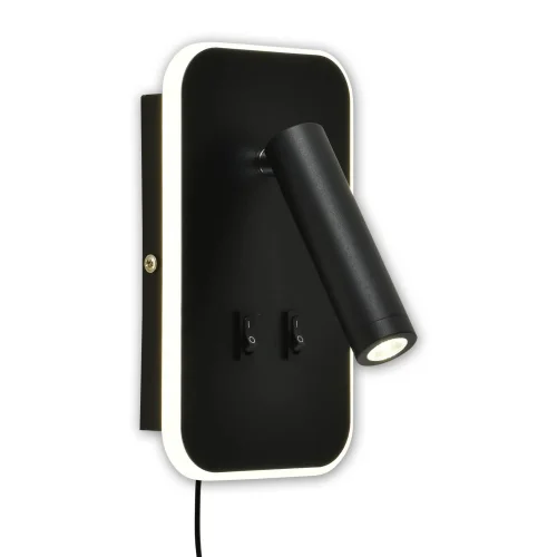 LAMPADA DA PARETE LED 10W +1W 4000K NERO QUADRATO HERMINE