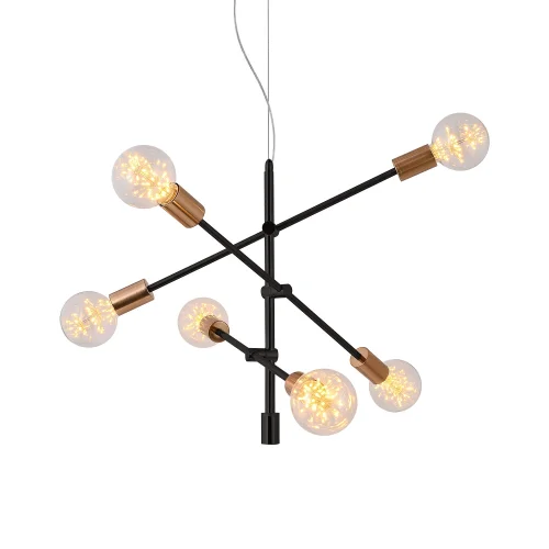 LÁMPARA DE TECHO JUPITER 6 LUCES NEGRO