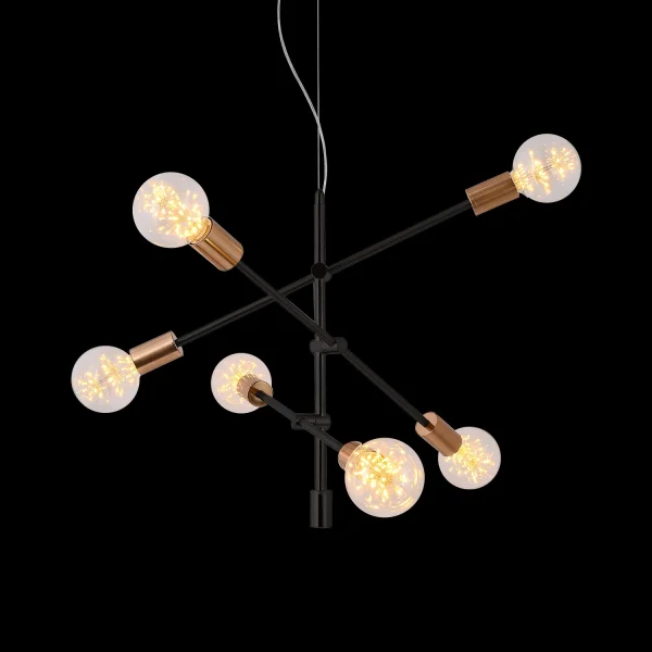 LÁMPARA DE TECHO JUPITER 6 LUCES NEGRO