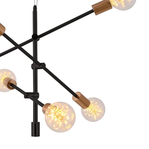 LÁMPARA DE TECHO JUPITER 6 LUCES NEGRO