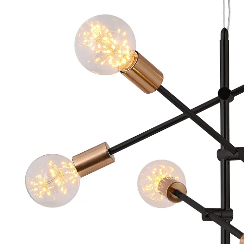 LÁMPARA DE TECHO JUPITER 6 LUCES NEGRO