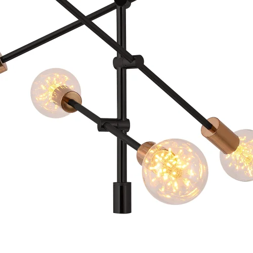 LÁMPARA DE TECHO JUPITER 6 LUCES NEGRO