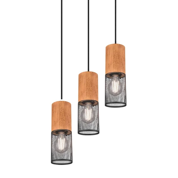 LÁMPARA 3 LUCES METAL NEGRO E27 MILLER