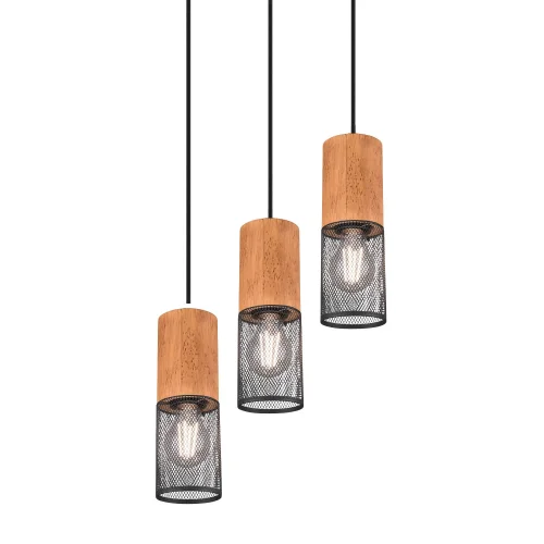 LÁMPARA 3 LUCES METAL NEGRO E27 MILLER