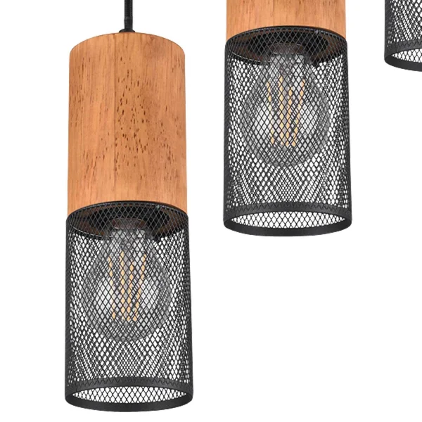 LÁMPARA 3 LUCES METAL NEGRO E27 MILLER