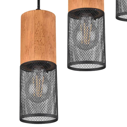 LÁMPARA 3 LUCES METAL NEGRO E27 MILLER