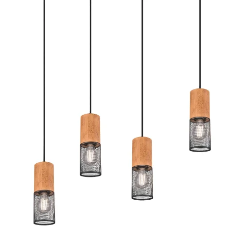 LÁMPARA 4 LUCES METAL NEGRO E27 MILLER