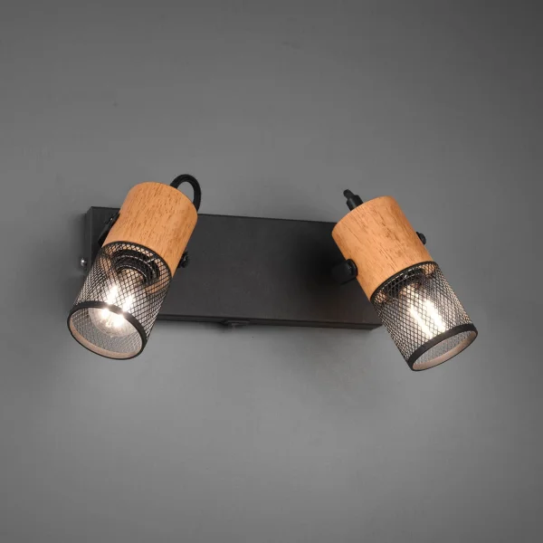 FOCO 2 LUCES METAL NEGRO E14 MILLER