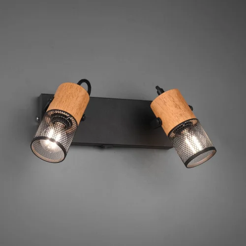 FOCO 2 LUCES METAL NEGRO E14 MILLER