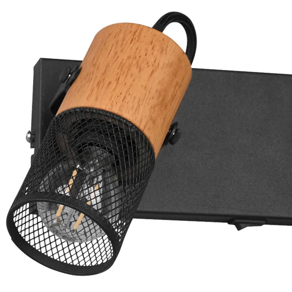 FOCO 2 LUCES METAL NEGRO E14 MILLER