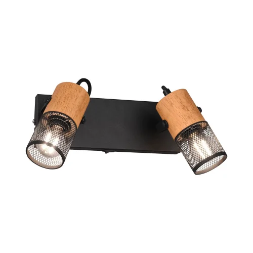 FOCO 2 LUCES METAL NEGRO E14 MILLER