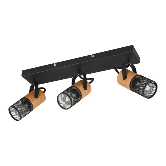 FOCO 3 LUCES METAL NEGRO E14 MILLER 2