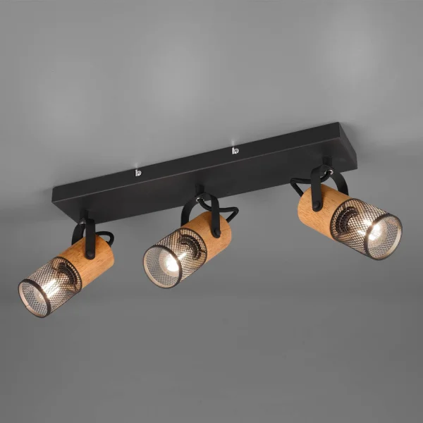 FOCO 3 LUCES METAL NEGRO E14 MILLER