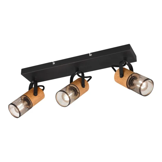 FOCO 3 LUCES METAL NEGRO E14 MILLER
