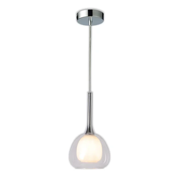 LAMPADA DA SOFFITTO 1 LUCE VETRO TRASPARENTE ESTERNO INTERNO BIANCO Ø16,5 NOLINA