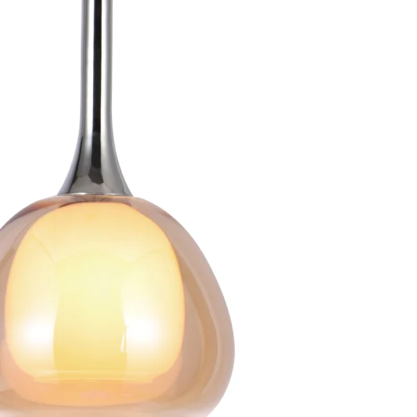 LAMPADA DA SOFFITTO 1 LUCE VETRO AMBRA ESTERNO INTERNO BIANCO Ø16,5 NOLINA