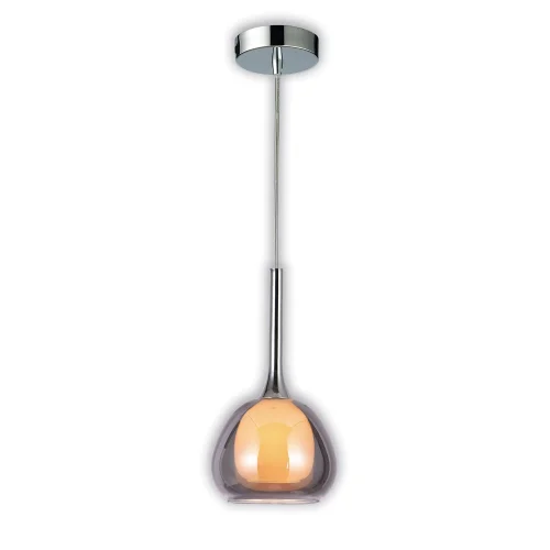 LAMPADA DA SOFFITTO 1 LUCE VETRO FUMÉ ESTERNO INTERNO BIANCO Ø16,5 NOLINA