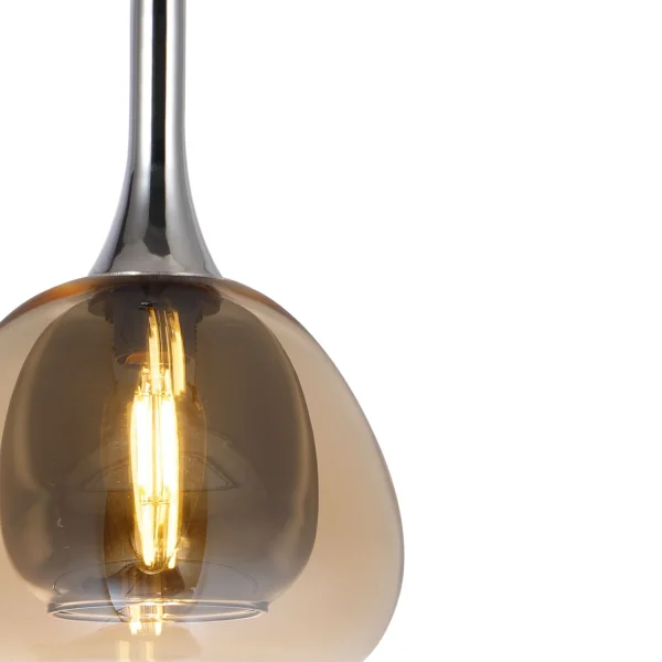 LAMPADA DA SOFFITTO 1 LUCE VETRO ESTERNO AMBRATO INTERNO FUMÉ Ø16,5 NOLINA