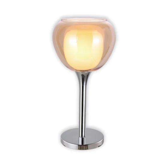 LAMPADA DA TAVOLO 1 LUCE CRISTALLO ESTERNO AMBRA INTERNO BIANCO Ø16,5 NOLINA 2