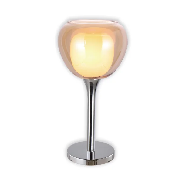 LAMPADA DA TAVOLO 1 LUCE CRISTALLO ESTERNO AMBRA INTERNO BIANCO Ø16,5 NOLINA