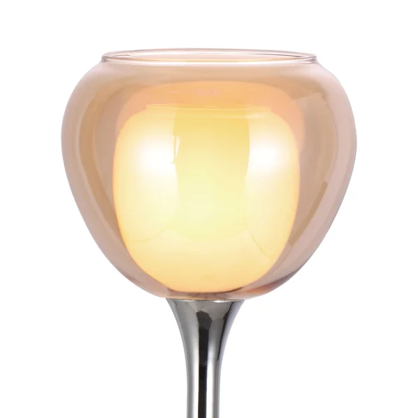LAMPADA DA TAVOLO 1 LUCE CRISTALLO ESTERNO AMBRA INTERNO BIANCO Ø16,5 NOLINA