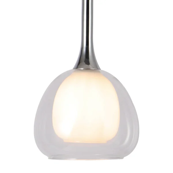 LAMPADA DA SOFFITTO 1 LUCE VETRO TRASPARENTE ESTERNO INTERNO BIANCO Ø16,5 NOLINA