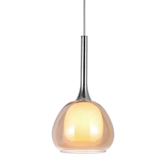 LAMPADA DA SOFFITTO 1 LUCE VETRO AMBRA ESTERNO INTERNO BIANCO Ø16,5 NOLINA