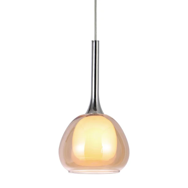 LAMPADA DA SOFFITTO 1 LUCE VETRO AMBRA ESTERNO INTERNO BIANCO Ø16,5 NOLINA