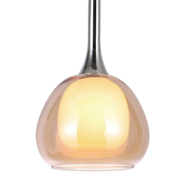 LAMPADA DA SOFFITTO 1 LUCE VETRO AMBRA ESTERNO INTERNO BIANCO Ø16,5 NOLINA