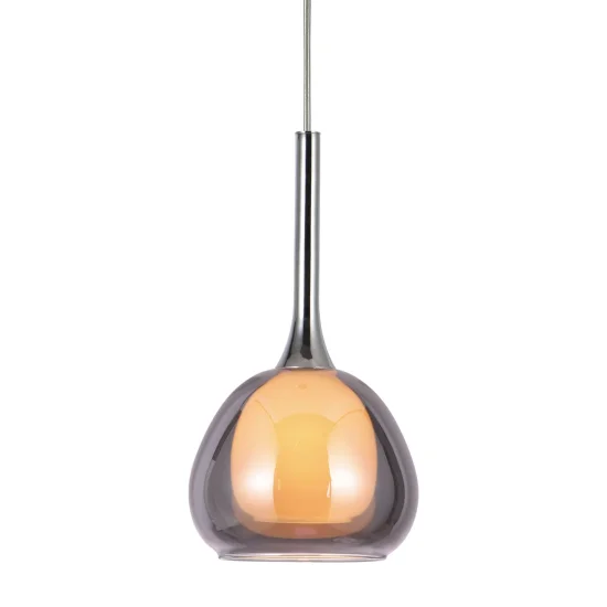 LAMPADA DA SOFFITTO 1 LUCE VETRO FUMÉ ESTERNO INTERNO BIANCO Ø16,5 NOLINA