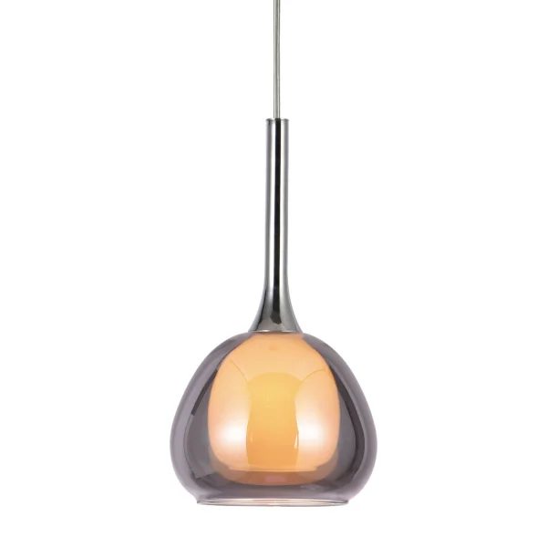 LAMPADA DA SOFFITTO 1 LUCE VETRO FUMÉ ESTERNO INTERNO BIANCO Ø16,5 NOLINA