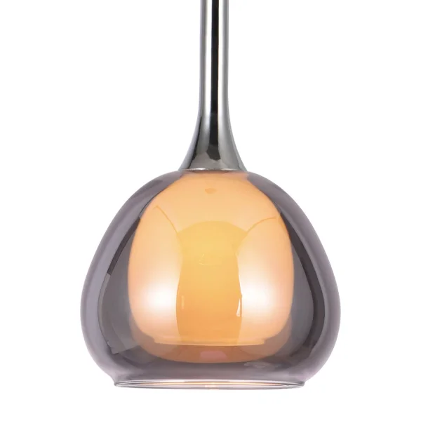 LAMPADA DA SOFFITTO 1 LUCE VETRO FUMÉ ESTERNO INTERNO BIANCO Ø16,5 NOLINA