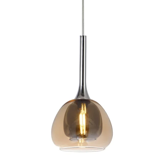 LAMPADA DA SOFFITTO 1 LUCE VETRO ESTERNO AMBRATO INTERNO FUMÉ Ø16,5 NOLINA
