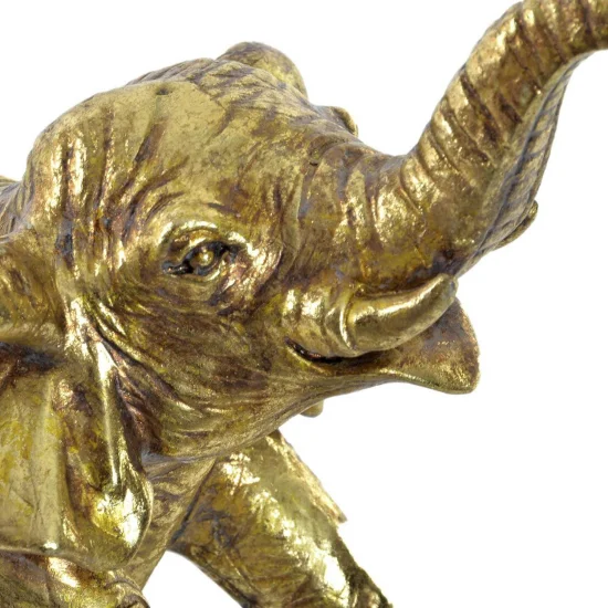 FIGURA RESINA METAL ELEFANTE DORADO 2
