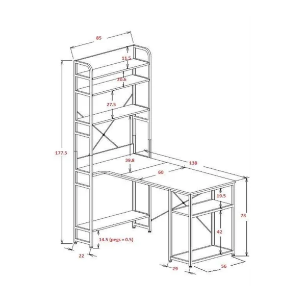 TAVOLO DA SCRIVANIA CON RIPIANI NERO SWINDON