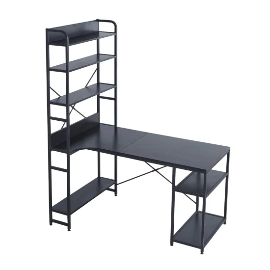 TAVOLO DA SCRIVANIA CON RIPIANI NERO SWINDON