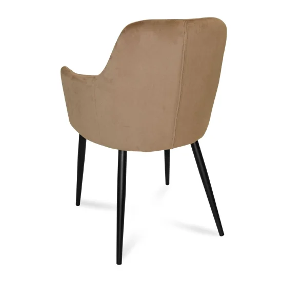 SILLÓN GUNNAR TERCIOPELO ARENA PATAS COLOR NEGRO 2