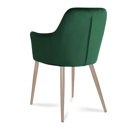 SILLÓN GUNNAR TERCIOPELO VERDE PATAS COLOR NATURAL 2