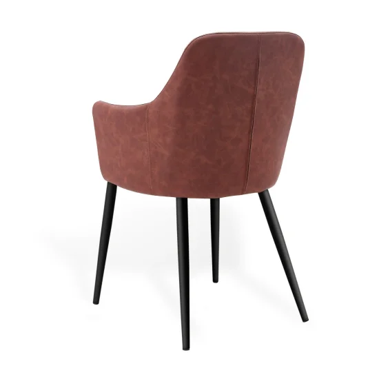 SILLÓN MANDARINA PU MARRÓN VINTAGE PATAS COLOR NEGRO 2